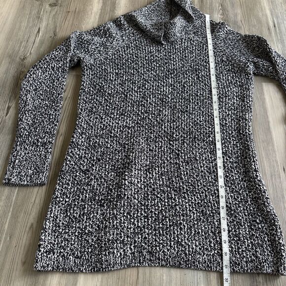 Bass black white pullover sweater Dress Cowl neck cotton blend  Size Large - Picture 7 of 8